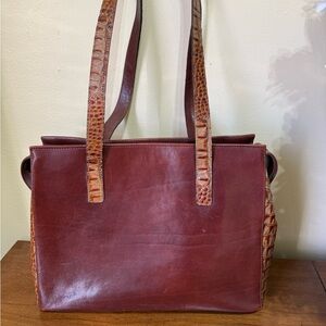 Elegant Brahmin Brown Leather Shoulder Bag